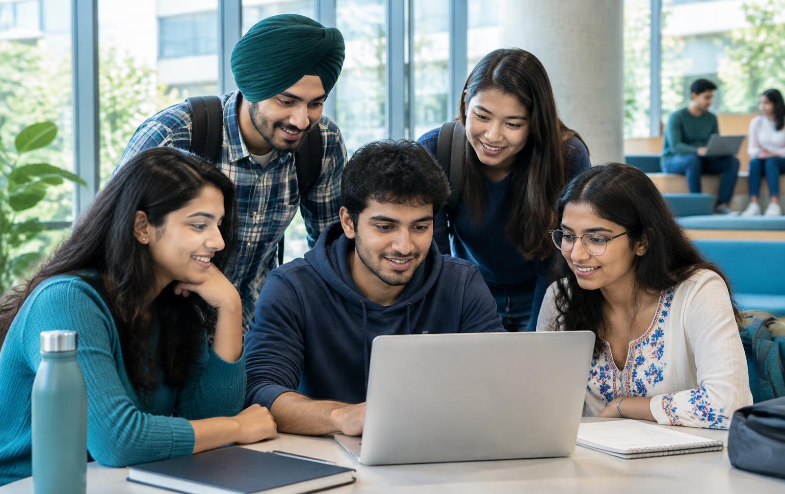 University learners collaborating with the language learning platform